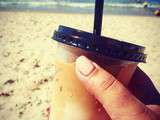 Good morning. 
Ice coffee on the beach, the day can start