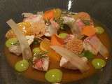Red mullet. 
First course at La Dame de Pic, red mullet with