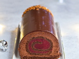 Bûche chocolat framboise