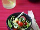Salade composée aux roulés de courgettes grillées et Leerdammer®