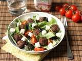 Salade de printemps aux boulettes d’agneau et fromage Boursin® Salade & Apéritif