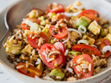 Salade de riz et lentilles facile