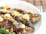 Sardines farcies à la ricotta et basilic, crumble au parmesan