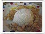 Plat du jour à la créole : Cabillaud/riz/haricots blancs