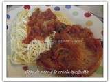 Plat du jour : Côte de porc à la créole/spaghettis