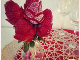Diy St Valentin : bouquet de roses en fraises