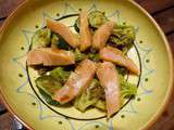 Salade tiède de saumon aux légumes verts