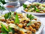 Salade de pois chiches, fenouil bulbe et graines rôties