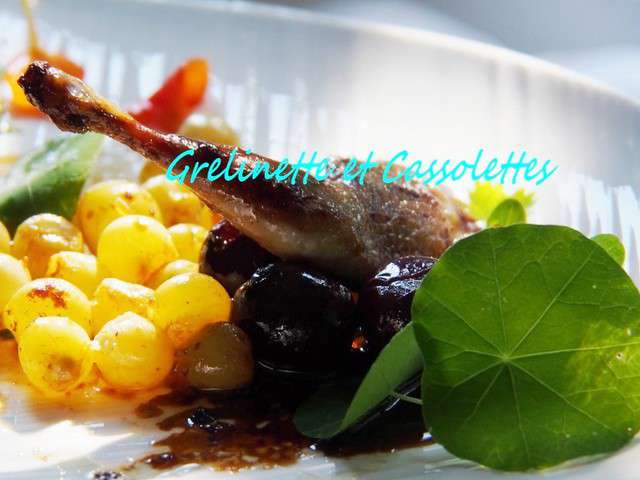 Recettes de Cailles aux raisins de Grelinette et Cassolettes