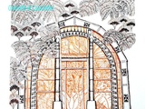 Grande Serre Tropicale du Jardin des Plantes à l'Encre de Chine
