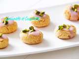 Mini Cookies au Citron à la farine de Coco, Topping rose de Ratafia de Myrtilles