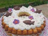 Couronne cake de Pâques à la vanille