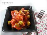 Sauté de veau « à l’espagnole » (chorizo, tomates, olives…)