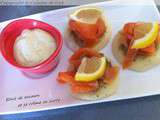 Blinis de saumon et sa crème au curry