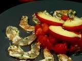 Ceviche de Crevettes, Salade Tomates – Pêches