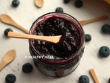 Confiture de myrtilles et bananes très mûres allégée en sucre #vegan