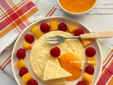 Flan protéiné à la vanille et aux fruits frais (micro-ondes, sans gluten)