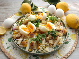 Salade d’hiver citronnée aux œufs mollets