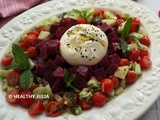 Salade de crudités, betterave et burrata