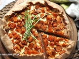Tarte rustique au chèvre, oignon et patate douce