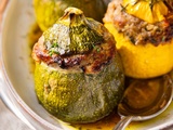 S courgettes rondes farcies à la viande hachée