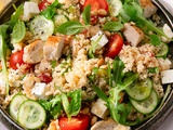 Taboulé de semoule au poulet et feta : le lunch idéal pour le bureau