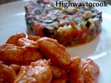 Sauté de poulet sauce aurore et ratatouille