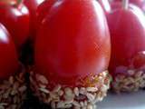 Sucette de tomates cerises caramélisées au sésame