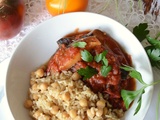Aubergines à la tomate et riz aux pois chiches #vég