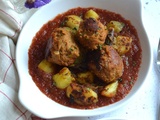 Boulettes de haché végétal, pommes de terre et sauce tomate #vég