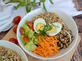 Buddha bowl sarrasin haricots carottes et oeuf #végétarien