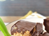 Carrés aux flocons d'avoine, beurre de cacahouète et chocolat #végétarien