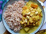 Curry butternut, céleri, lait de coco et haricots #vég