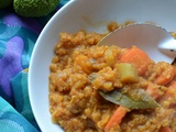 Curry rouge lentilles corial carottes et courge #végétarien