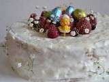 Gâteau de Pâques : framboises casseilles et marscarpone