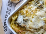 Gratin de fettucine pesto et béchamel #végétarien