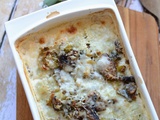 Gratin de Ravioles poireaux et champignons #végétarien