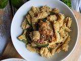 Pâtes pesto de tomates séchées et courgettes #végétarien