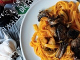 Pâtes sauce potimarron et champignons #végétarien