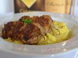 Risotto au safran et brochettes d'aiguilettes de canard au pécorino #concours Champagne