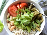 Salade d'orge, tomates et aux deux haricots #végétarien