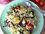 Salade de fregola sarda et légumes rôtis au four #végétarien