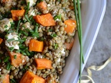 Salade de lentilles patate douce et fromage #végétarien