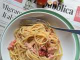 Spaghetti pesto de noisettes tomates #végétarien