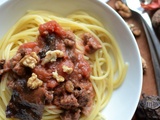 Spaghetti sauce champignons noix #végétarien