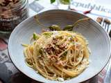 Spaghetti tomates confites câpres amandes #végétarien