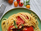 Spaghetti tomates sardines menthe #recette simple et rapide