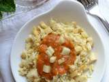 Spatzle sauce tomate et fromage à raclette