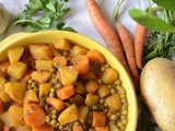 Tagine pommes de terre, carottes et petits pois #vég