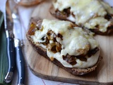 Tartines au four poireaux béchamel fromage